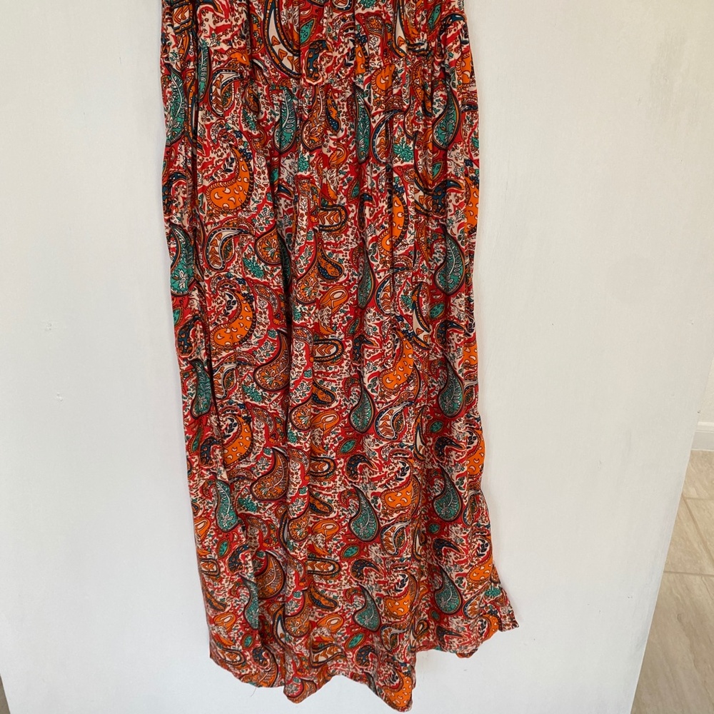 Margaux Riviera size XL off shoulder button front midi dress orange - Picture 12 of 13